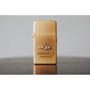 Bonanza Cannabis Company Gold Tone Metal Flip Top Lighter 510 battery zippo ish
